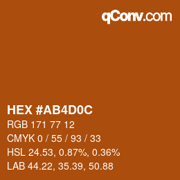 Color code: HEX #AB4D0C | qconv.com