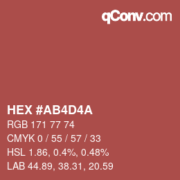 カラーコード: HEX #AB4D4A | qconv.com