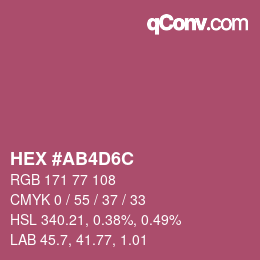 Color code: HEX #AB4D6C | qconv.com