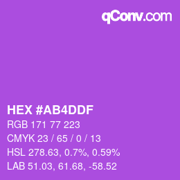 Color code: HEX #AB4DDF | qconv.com