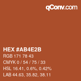 カラーコード: HEX #AB4E2B | qconv.com