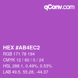 颜色代码: HEX #AB4EC2 | qconv.com