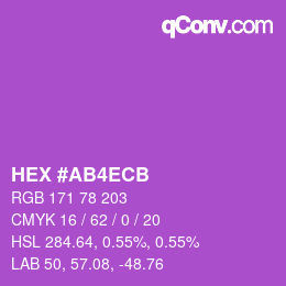 Color code: HEX #AB4ECB | qconv.com