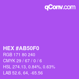 Color code: HEX #AB50F0 | qconv.com