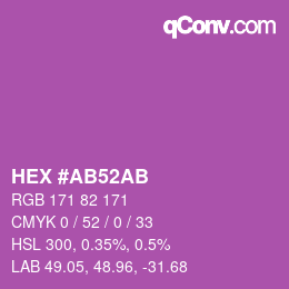 Color code: HEX #AB52AB | qconv.com