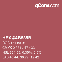 Color code: HEX #AB535B | qconv.com