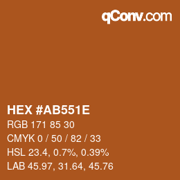 Color code: HEX #AB551E | qconv.com