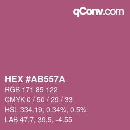 颜色代码: HEX #AB557A | qconv.com