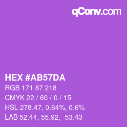 Color code: HEX #AB57DA | qconv.com