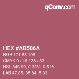 Color code: HEX #AB586A | qconv.com