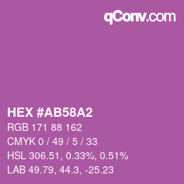 カラーコード: HEX #AB58A2 | qconv.com