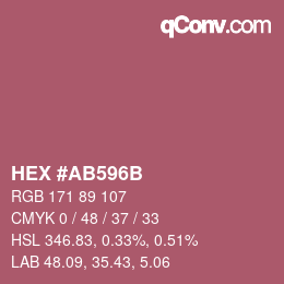 Color code: HEX #AB596B | qconv.com