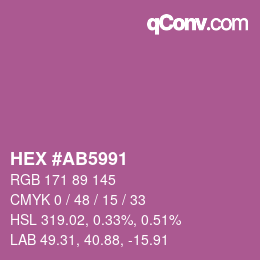 カラーコード: HEX #AB5991 | qconv.com