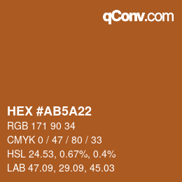 Color code: HEX #AB5A22 | qconv.com