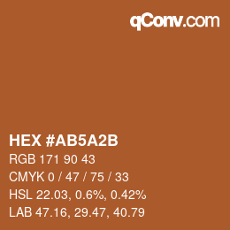 Color code: HEX #AB5A2B | qconv.com