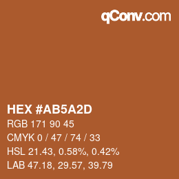 Color code: HEX #AB5A2D | qconv.com