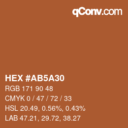 カラーコード: HEX #AB5A30 | qconv.com