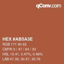 Color code: HEX #AB5A3E | qconv.com
