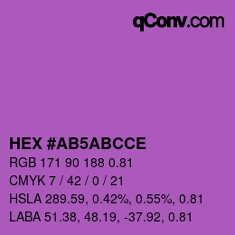 Código de color: HEX #AB5ABCCE | qconv.com