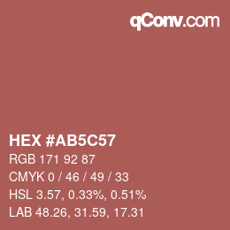 Color code: HEX #AB5C57 | qconv.com