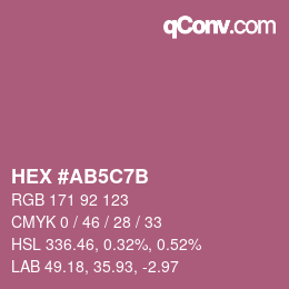 カラーコード: HEX #AB5C7B | qconv.com