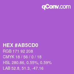 カラーコード: HEX #AB5CD0 | qconv.com