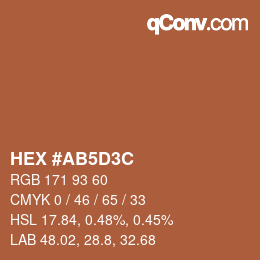 Color code: HEX #AB5D3C | qconv.com