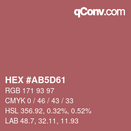Farbcode: HEX #AB5D61 | qconv.com
