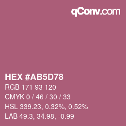 カラーコード: HEX #AB5D78 | qconv.com