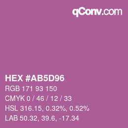 Color code: HEX #AB5D96 | qconv.com