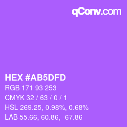 カラーコード: HEX #AB5DFD | qconv.com
