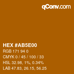 Color code: HEX #AB5E00 | qconv.com