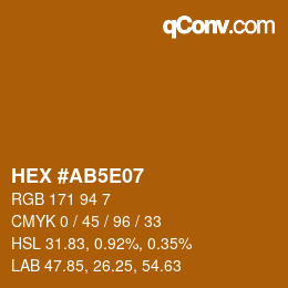 Color code: HEX #AB5E07 | qconv.com