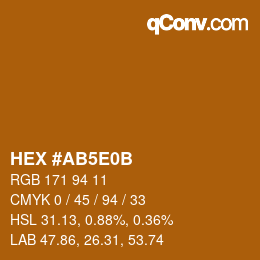 Color code: HEX #AB5E0B | qconv.com