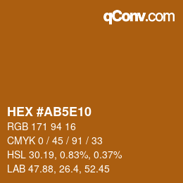 カラーコード: HEX #AB5E10 | qconv.com