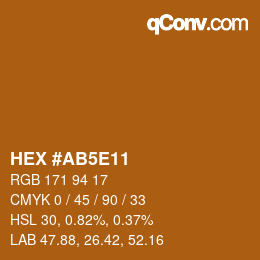 Color code: HEX #AB5E11 | qconv.com