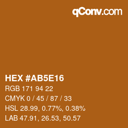 カラーコード: HEX #AB5E16 | qconv.com