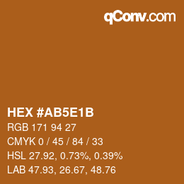 Color code: HEX #AB5E1B | qconv.com