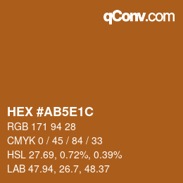 Color code: HEX #AB5E1C | qconv.com