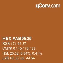 Farbcode: HEX #AB5E25 | qconv.com