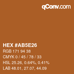 カラーコード: HEX #AB5E26 | qconv.com