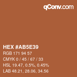 Color code: HEX #AB5E39 | qconv.com