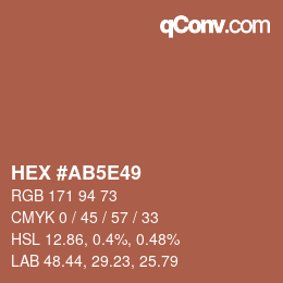 Color code: HEX #AB5E49 | qconv.com