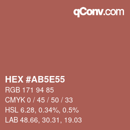 Color code: HEX #AB5E55 | qconv.com