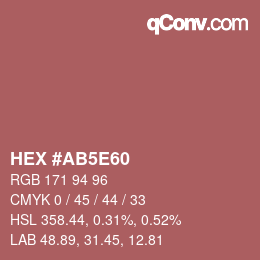 Color code: HEX #AB5E60 | qconv.com