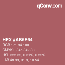 カラーコード: HEX #AB5E64 | qconv.com
