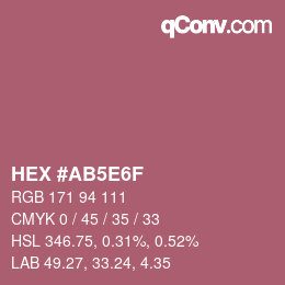 Color code: HEX #AB5E6F | qconv.com