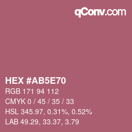 カラーコード: HEX #AB5E70 | qconv.com