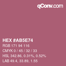 Farbcode: HEX #AB5E74 | qconv.com