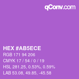 カラーコード: HEX #AB5ECE | qconv.com